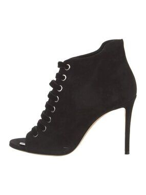 Jimmy Choo Suede Lace-Up Boots BLACK SIZE 36 1/2